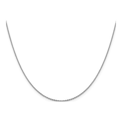 14K White Gold 1.15mm Diamond-Cut Oval Cable Chain – view 3
