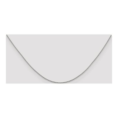 14K White Gold 1.15mm Diamond-Cut Oval Cable Chain – view 5