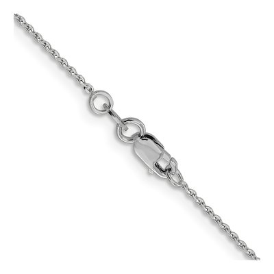 14K White Gold 1.15mm Diamond-Cut Oval Cable Chain – view 4