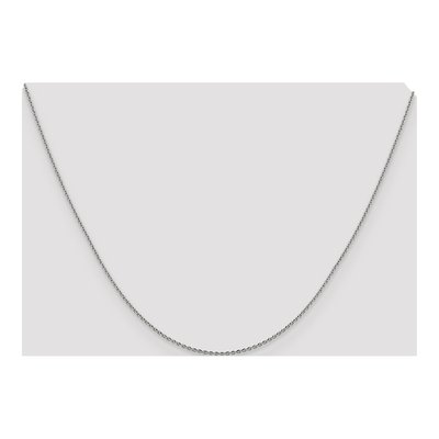 14K White Gold 1.15mm Diamond-Cut Oval Cable Chain – view 5