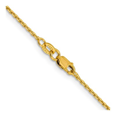14K Yellow Gold 1.25mm Diamond-Cut Oval Cable Chain – view 5