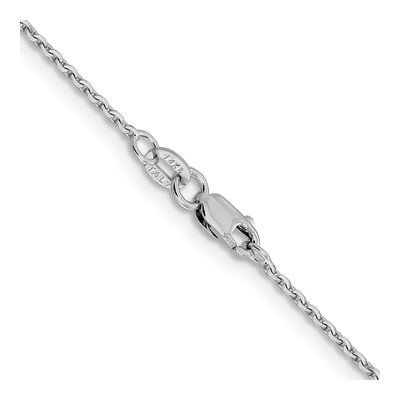 14K White Gold 1.25mm Diamond-Cut Oval Cable Chain – view 3