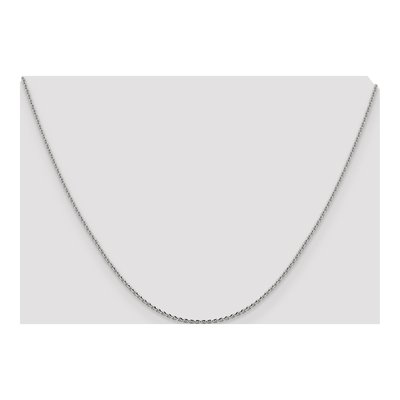 14K White Gold 1.25mm Diamond-Cut Oval Cable Chain – view 4