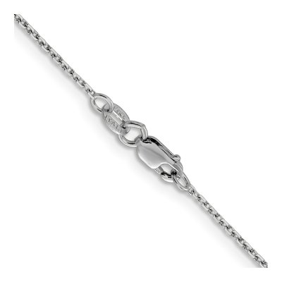 14K White Gold 1.25mm Diamond-Cut Cable Chain – view 5