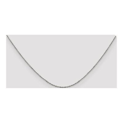 14K White Gold 1.25mm Diamond-Cut Cable Chain – view 6