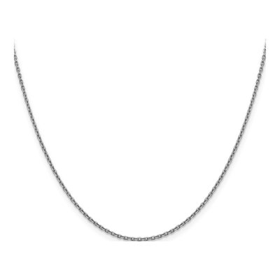 14K White Gold 1.5mm Diamond-Cut Cable Rolo Chain – view 4