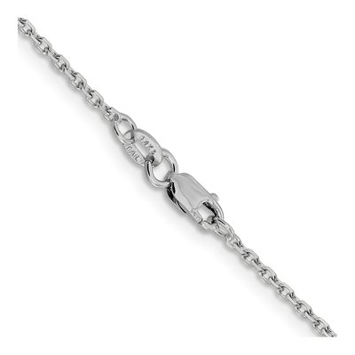 14K White Gold 1.5mm Diamond-Cut Cable Rolo Chain – view 5