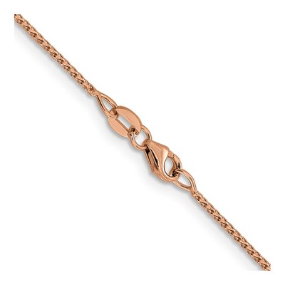 14K Rose Gold 0.95mm Diamond-Cut Open Franco Chain – view 5