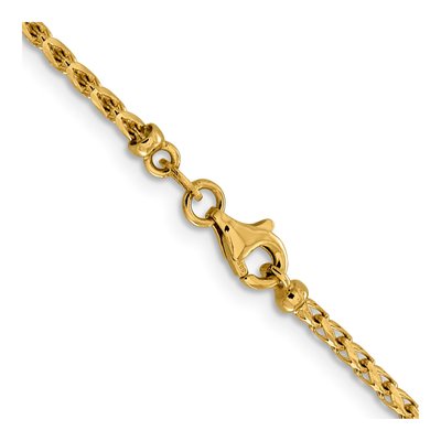 14K Yellow Gold 2.1mm Diamond-Cut Open Franco Chain – view 5