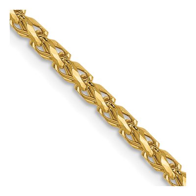 14K Yellow Gold 2.1mm Diamond-Cut Open Franco Chain