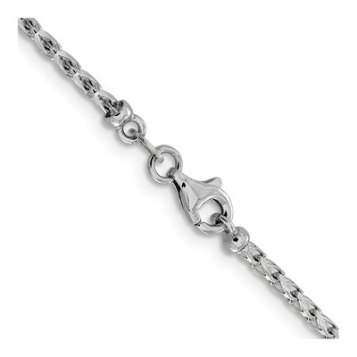 14K White Gold 2.1mm Diamond-Cut Open Franco Chain – view 5