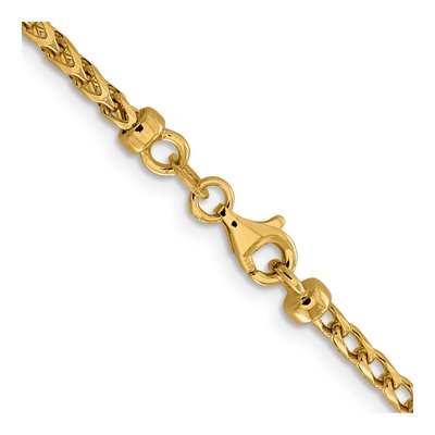 14K Yellow Gold 2.45mm Diamond-Cut Open Franco Chain – view 4