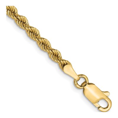 14K Yellow Gold 2.75mm Rope Chain Bracelet