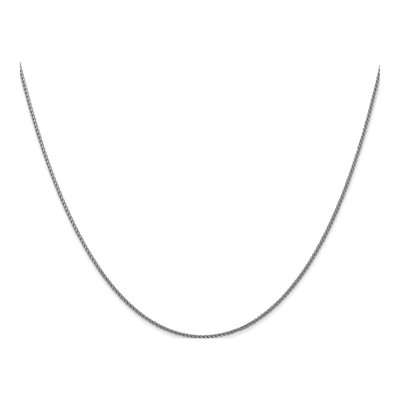 14K White Gold 1mm Diamond-Cut Wheat Chain – view 4