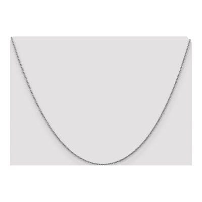 14K White Gold 1mm Diamond-Cut Wheat Chain – view 6
