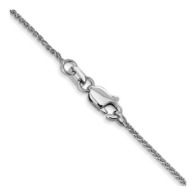 14K White Gold 1mm Diamond-Cut Wheat Chain – view 4
