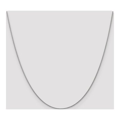 14K White Gold 1mm Diamond-Cut Wheat Chain – view 5