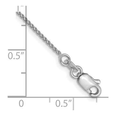 14K White Gold 1mm Diamond-Cut Wheat Chain Anklet – view 3