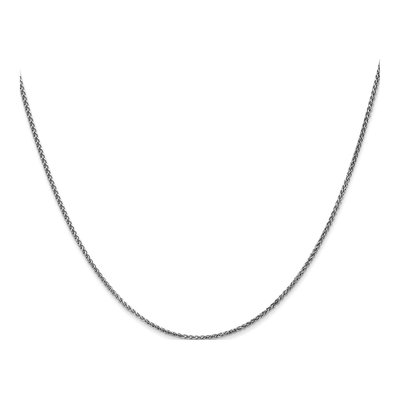 14K White Gold 1.2mm Diamond-Cut Wheat Chain – view 4