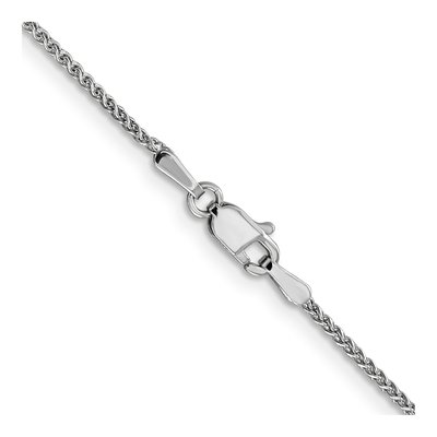 14K White Gold 1.2mm Diamond-Cut Wheat Chain – view 5