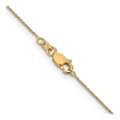 14K Yellow Gold 0.65mm Diamond-Cut Wheat Chain – view 4