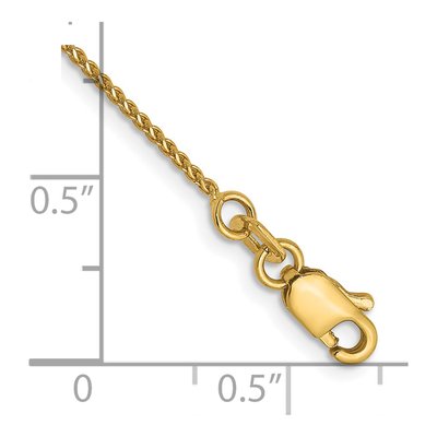 14K Yellow Gold 1mm Diamond-Cut Wheat Chain Anklet – view 3
