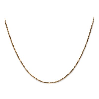 14K Yellow Gold 1.2mm Diamond-Cut Wheat Chain – view 4
