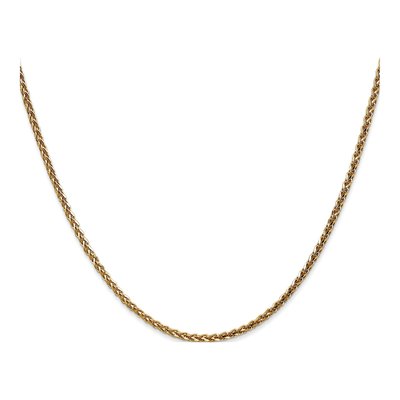 14K Yellow Gold 1.8mm Diamond-Cut Wheat Chain – view 4