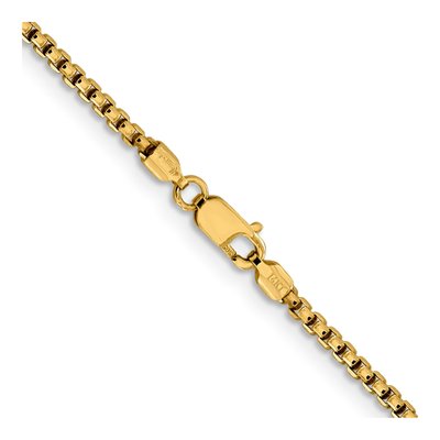 14K Yellow Gold 1.85mm Diamond-Cut Round Box Chain – view 5