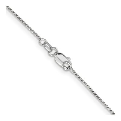 14K White Gold 0.9mm Round Cable Chain – view 5