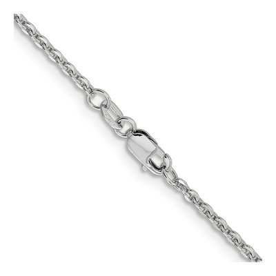 14K White Gold 1.95mm Flat Cable Chain – view 5
