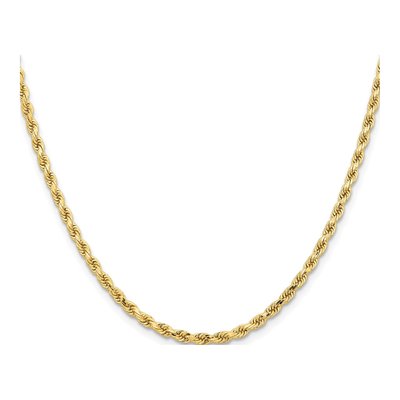 14K Yellow Gold 3.25mm Diamond-Cut Rope Chain – view 2