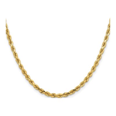14K Yellow Gold 3.75mm Diamond-Cut Rope Chain – view 2