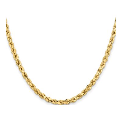 14K Yellow Gold 4.25mm Diamond-Cut Rope Chain – view 3