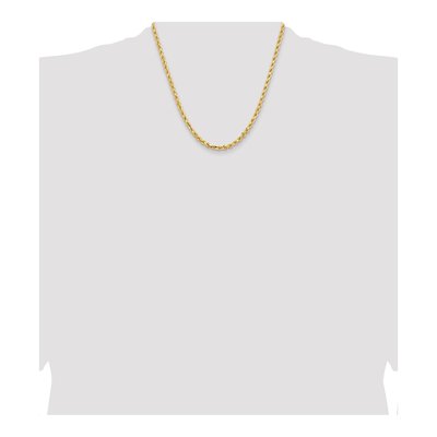 14K Yellow Gold 4.25mm Diamond-Cut Rope Chain – view 6