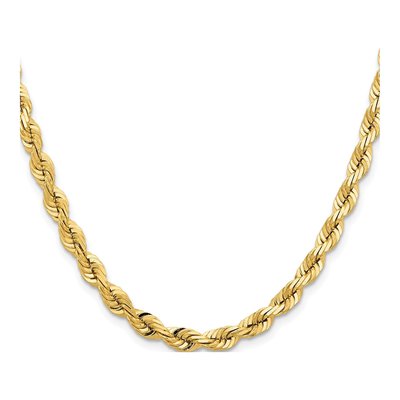 14K Yellow Gold 5mm Diamond-Cut Rope Chain – view 3