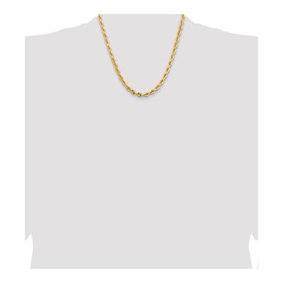 14K Yellow Gold 5mm Diamond-Cut Rope Chain – view 5