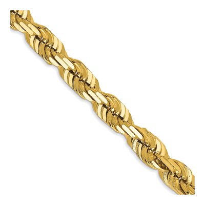 14K Yellow Gold 5mm Diamond-Cut Rope Chain
