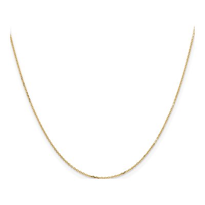 14K Yellow Gold 0.85mm Diamond-Cut Cable Chain – view 2