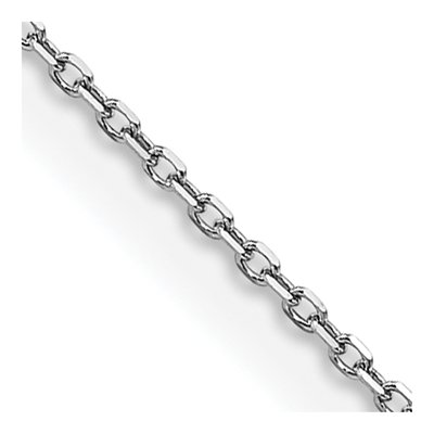 14K White Gold 0.85mm Diamond-Cut Cable Chain