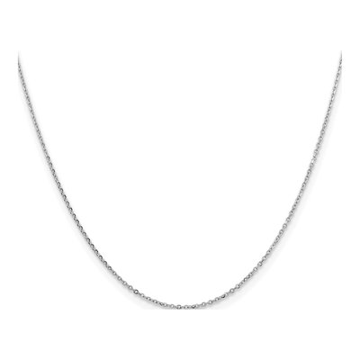 14K White Gold 1.05mm Diamond-Cut Cable Chain – view 4