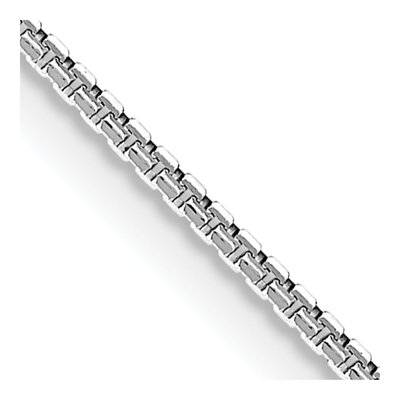 14K White Gold 1mm Concave Box Chain