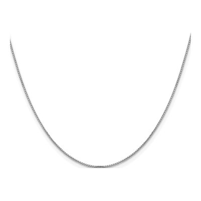 14K White Gold 1mm Concave Box Chain – view 2