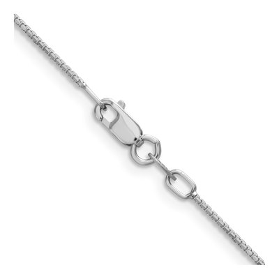 14K White Gold 1mm Concave Box Chain – view 3