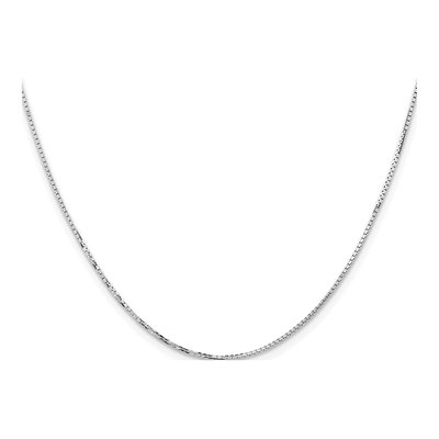 14K White Gold 1.1mm Concave Box Chain – view 3
