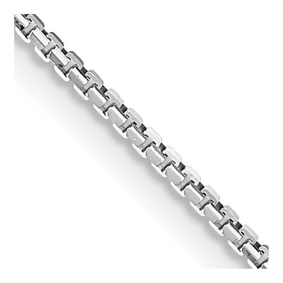 14K White Gold 1.1mm Concave Box Chain