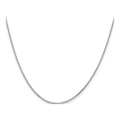 14K White Gold 1.2mm Concave Box Chain – view 2