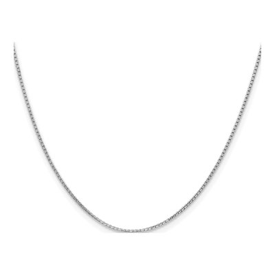 14K White Gold 1.3mm Concave Box Chain – view 2