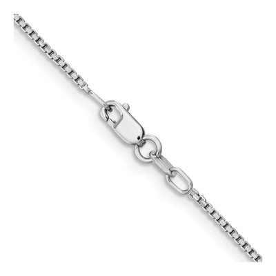 14K White Gold 1.3mm Concave Box Chain – view 3