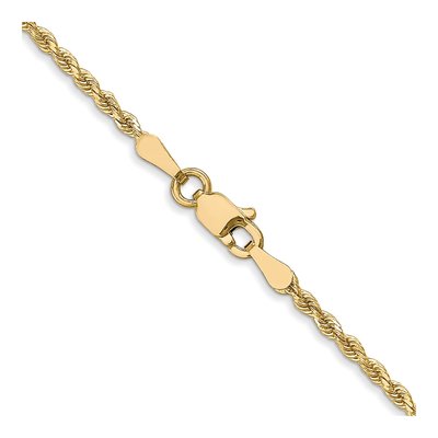 10K Yellow Gold 2mm Diamond-Cut 18-inch Rope Chain – view 4